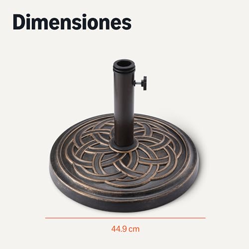 Base Ajustable para Sombrilla de Terraza Amazon Basics negro 5
