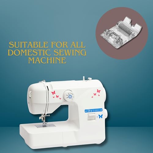 Image of ZENITH Roller Foot Pressure Foot Snap on Type for Automatic Electric Low Shank Sewing Machines Suitable for Usha Janome Brother Singer etc Steel Plastic Finish (Roller Foot)