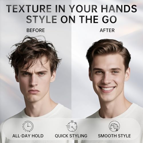 BOLI Hair Clay for Men, All Day Strong Hold Pomade, Texturizing & Matte Finish, Styling Paste for Medium, Thick, Straight, or Wavy Hair (120g)