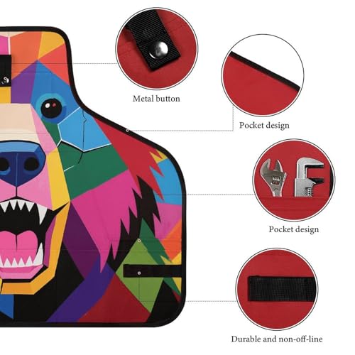 Delantal de trabajo Colorful Bear multicolor para hombres y mujeres miniatura 3