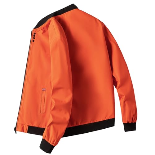 Finelylove Mens Flight Bomber Jacket Lightweight Zip Up Varsity Jacket Long Sleeve Fashion Windbreaker Fall Coat Jackets
