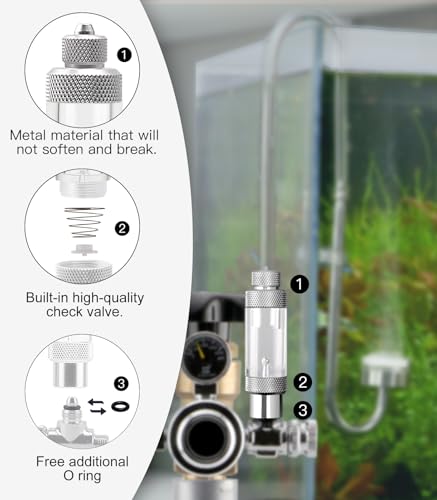 Image of Aquarium CO2 Bubble Counter with Built-in Check Valve for CO2 Generator Regulator, Single Head