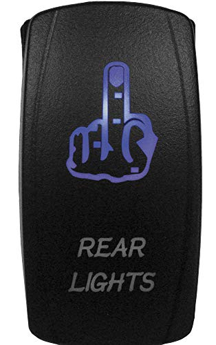 DragonFire Laser Etched LED Switch Finger Rear Light w/Blue LED (521387)
