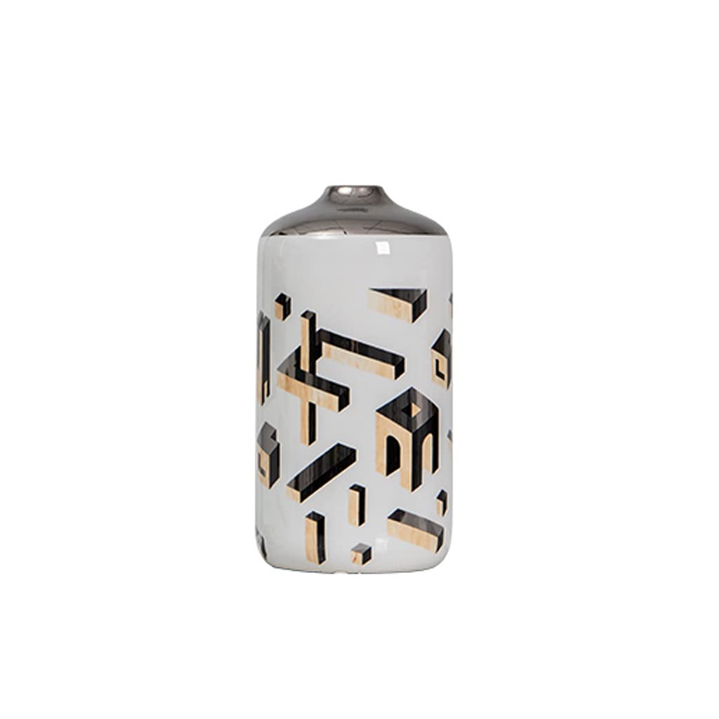 Vase géométrique moderne en céramique pour décoration de table de porche