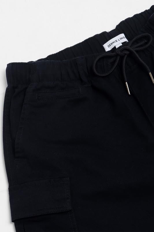Image of Dennis Lingo Men's Cotton Lycra Full Length Solid Slim Fit Cargo Trousers