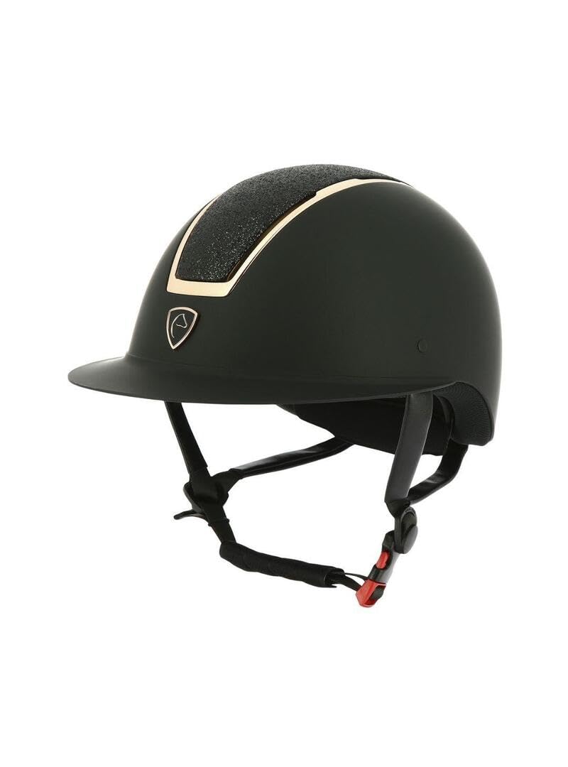 Ekkia EQUITHÈME Glint Mat - Casco de equitación, color negro y rosa