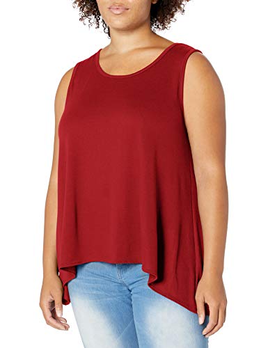 Image of Star Vixen Women's Plus-Size Sleeveless Hi-Low Swing Hem Sweater Knit Top