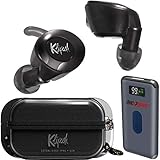 Klipsch T5 II True Wireless Sport Headphones with Waterproof Earphones Case (Black) and Built in Microphone w/Clear Voice Chat Bundle Including Deco Gear Power Bank 8000 mAh with Wireless Charging