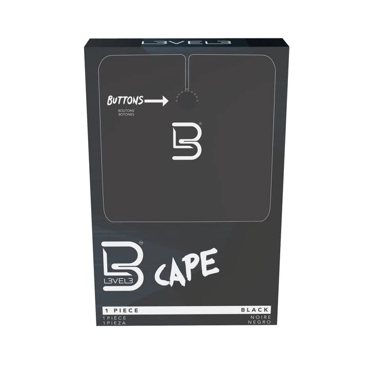 Miniatura 2 de Capa negra de nivel 3, tamaño universal, cómoda con cierre de cuello ajustable, para peluqueros y estilistas, capa de nivel tres