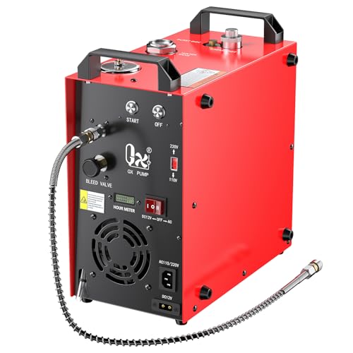 GX PUMP GX-E-CS4-I Tragbarer PCP kompressor, 350 W leistungsstarker Motor, max. 5800 Psi/400bar, eingebauter Heimkonverter, Wasser- und Lüfterkühlung, 5 Stunden kontinuierliche Arbeit, 12 V