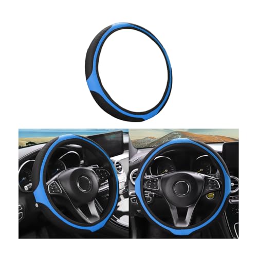 LoyaForba Funda universal de 14.5 a 15 pulgadas, protector de neopreno suave antideslizante para volante, transpirable, sin olor y elástico, accesorio de coche para SUV, furgoneta, camión (azul)