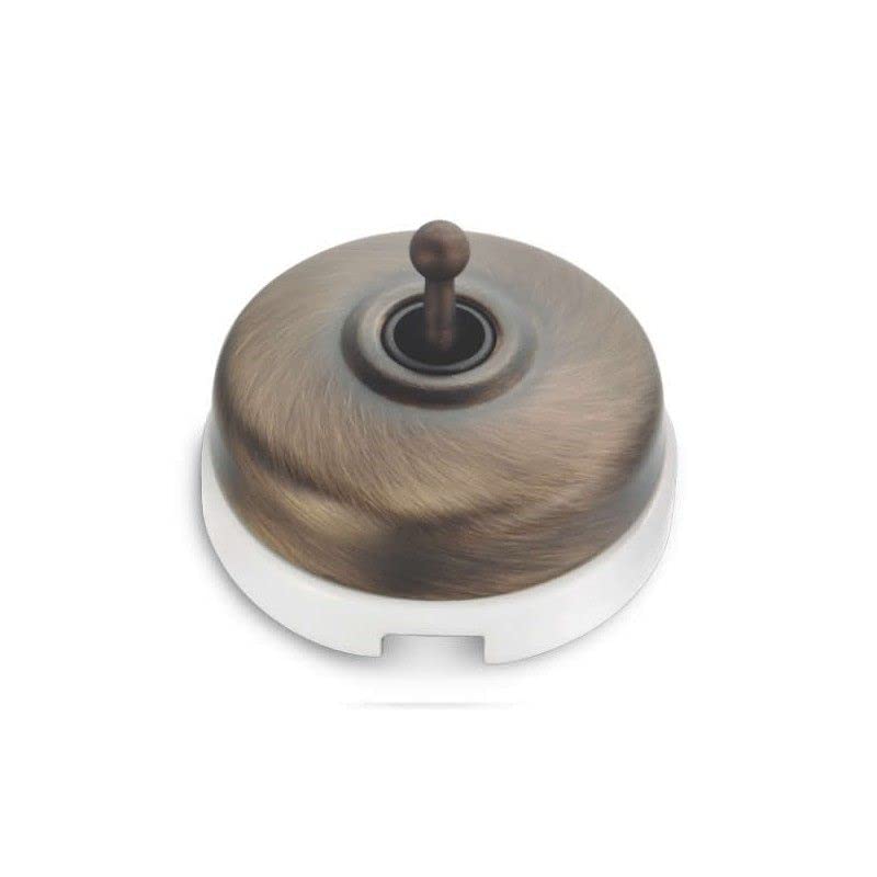 Bouton aiguille haut de gamme porcelaine blanche et laiton patiné