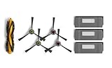 ECOVACS ROBOTICS ECOVACS Ersatzteil-Set (1x Hauptbürste, 4x Seitenbürsten, 3x Feinstaubfilter) – Original Zubehör für DEEBOT 900 Saugroboter, DE5G-KTA, Bianco