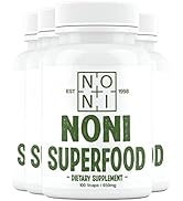 Healing Noni - 4-Pack 650mg 100ct - 100% Pure Organic Powder Capsules - All-Natural Unsweetened F...