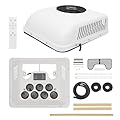 JAYGOVAN 12V RV Air Conditioner Cooling with Heating Universal Electric Air Unit 6000BTU Rooftop Air Conditioner Easy Install Non-Ducted Rooftop Unit for RVs, Camper and Trucks