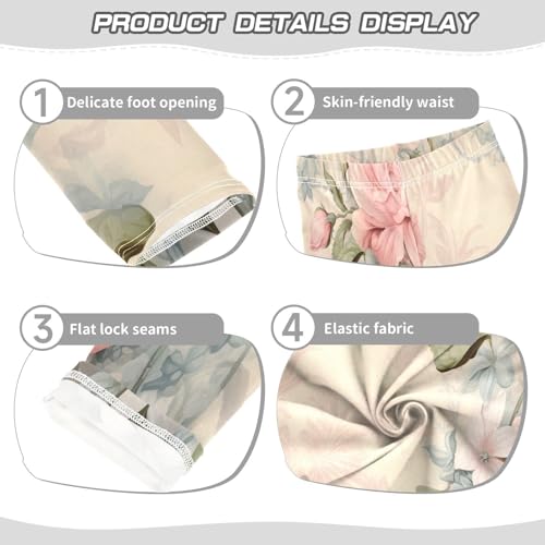 Bolaz Toddler Girls Leggings Printed Yoga Pants Leggings Blue Pink Flower for Kids3