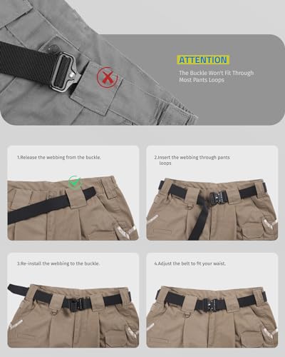 image for FAIRWIN Tactical Belt, Work Belts for Men Military Webbing Riggers Web