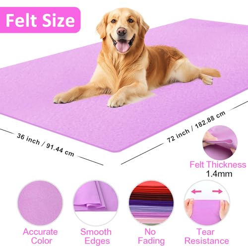 Image of XSEINO Light Purple Large Felt Fabric 72 inch X 36 inch(2 Square Yards), 1.4 mm Thick Soft Felt Fabric Sheet for Crafts, Purple Series Colors Soft Nonwoven Fabric, Fit for Decoration, Sewing, DIY Crafts