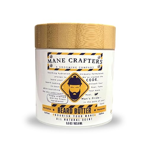 Lard Infused Beard Butter - Non Greasy - All Natural Scent (Unscented) 5.5 oz 