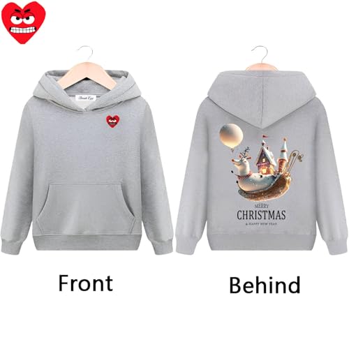 Merry Christmas Print Boy Hoodie Snag Eyes Heart Embroidery Cotton Pullover Kangaroo Pocket Thick Loose Sweatshirt4