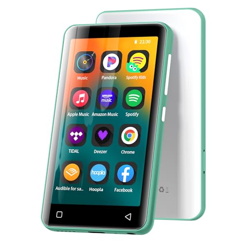 innioasis 80GB MP3 Player with Bluetooth and WiFi MP3 Player for Kids with Spotify Spotify Kids Pandora Audible 4.0 Touch Screen Music Player with Parental Controls Up to 1TB Green