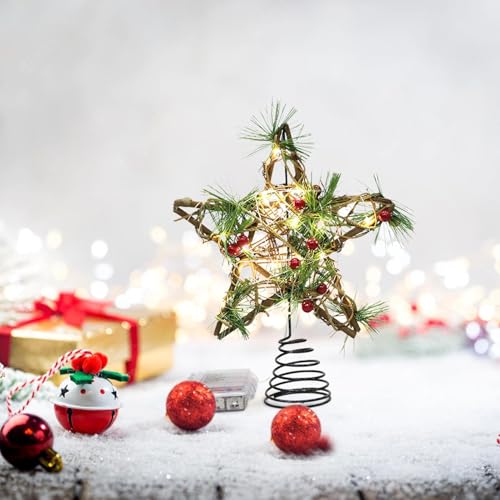Estrella para árbol de Navidad con luces LED de bajo consumo e iluminación 5