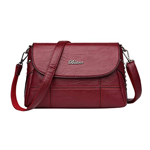 Bolso de hombro de moda para mujer, color sólido, bolso de mensajero, bolso salvaje, bolso de maternidad, para bebé y madre, Red, Talla única Bolso de hombro de moda para mujer, color sólido, bolso de mensajero, bolso salvaje, bolso de maternidad, para bebé y madre, Red, Talla única