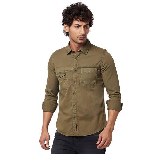Image of Spykar Men's Regular Fit N /A Full Sleeve Printed Casual Shirts