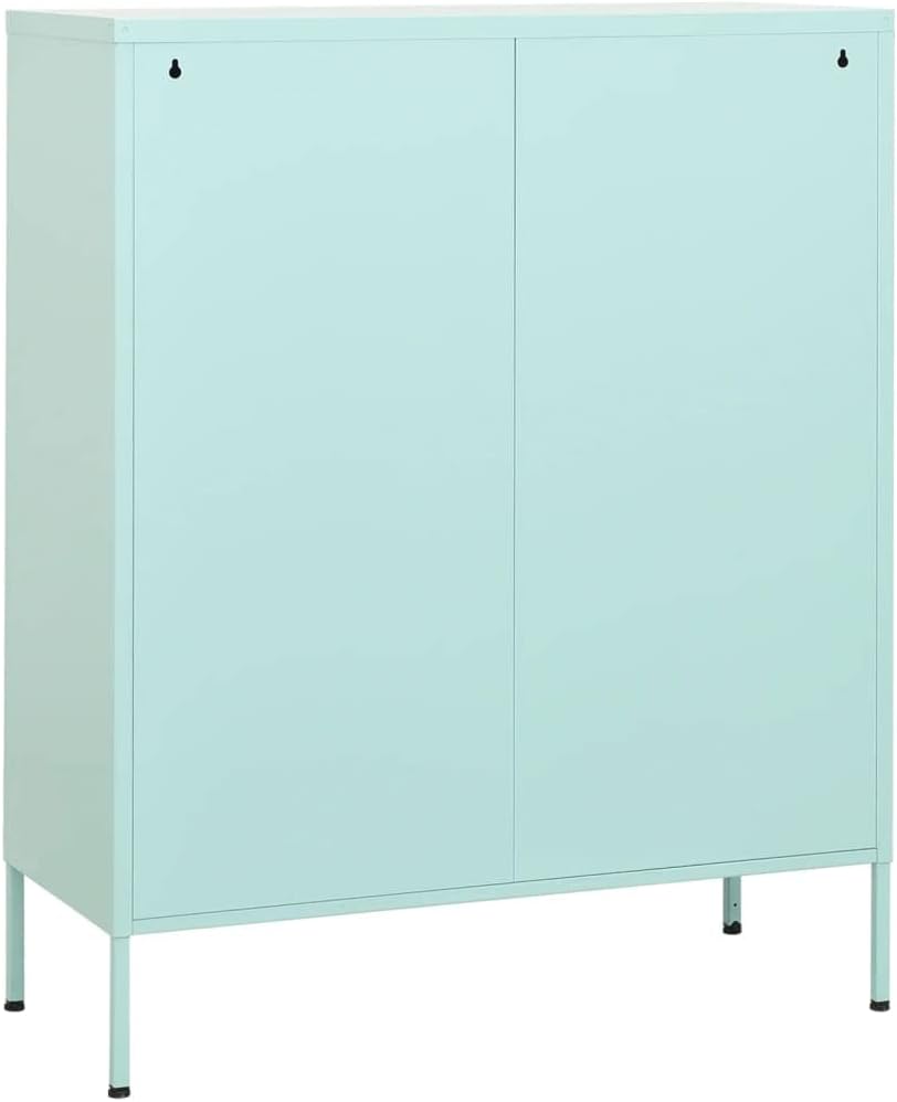 Standing Storage Cabinet,Locker with Shelves and Doors,Locker Cabine for Garage Office Tool Utility Room,Storage Cabinet Orange 31.5"x13.8"x40" Steel (Blue)