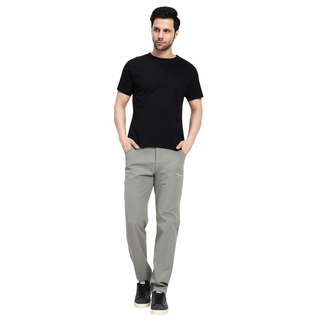 boxify fashion Boxify Men's Relaxed Fit Lower Track Pants | Steel Grey Cotton Blend Gym Sports Lower | Elastic Drawstring Waist | Side Pockets-picture-43