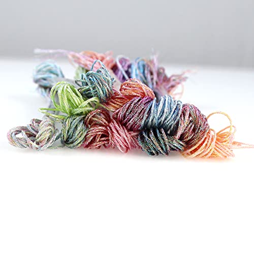 Image of KCS 6-Strand Cross Stitch Metallic Variegated Pearl Shiny Embroidery Floss (12 Skeins # 1)