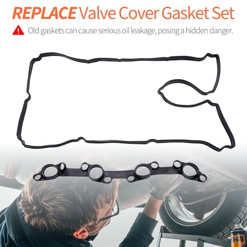 Image of HiSport VS50717R Valve Cover Gasket Set - Compatible with Toyota 2005 2006 2007 2008 2009 2010 2011 2012 2013 2014 2015 2016 2017 2018 2019 2020 Tacoma 2.7L