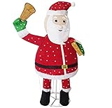 DMS LED Weihnachtsmann Weihnachtsfigur mit 200 LEDs Weihnachtsbeleuchtung für außen und innen Weihnachtsdeko Weihnachtslichterkette Lichterkette Timerfunktion Maße: 78x78x180cm