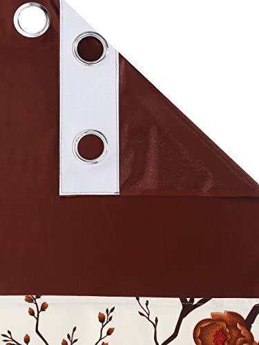 Image of Fashion String 2 Pieces Solid Patch 3D Tulip Eyelet Polyester Door Curtains - 7 Feet, Brown