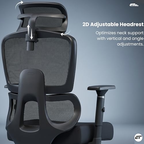 Image of Optimus Pro Ergonomic Office Chair for Work | Multi-Lock Synchro Tilt Mechanism with Seat Slider | 5 Year Warranty | 3D Armrest | Fixed Curve Lumbar | (Black, 3D Arms with Seat Slider)