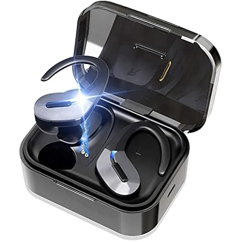 Wireless Bluetooth 5.0 Headphones, Wireless Stereo Headphones Sweatproof IP7, In-Ear Mini Bluetooth Sport Headphones with Silicone Earplugs for Jogging Driving (Grey) Cover