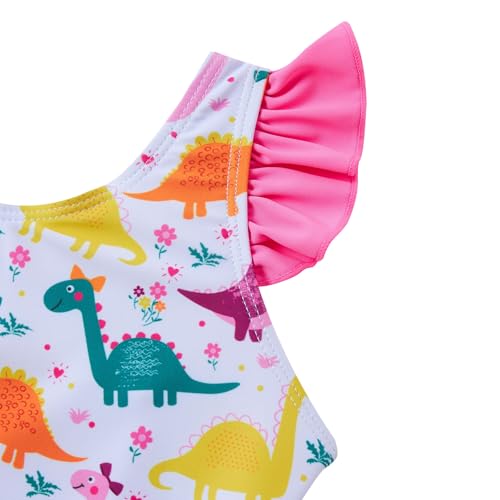 Image of Vieille Toddler Little Girls One Piece Swimsuits Ruffles Bathing Suits Mermaid Dinosaur Swimwear 2-7T