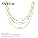 Freekiss Gold Herringbone Necklace, Layered 14K Gold Filled Choker Necklaces, Dainty Snake chain Cuban Link Necklace Set, Simple Gold Jewelry Gifts
