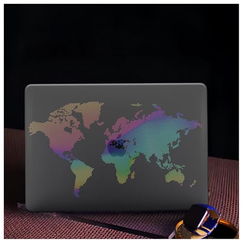 BYCeKe for MacBook Air 13.6 inch Case 2022-2026 M5-M2,Colorful Map
