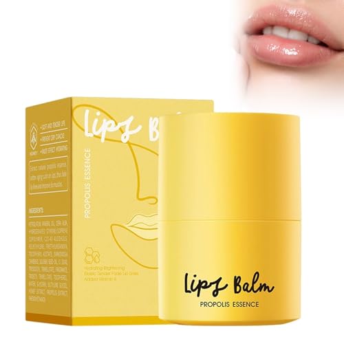 Mantequilla Labial De Abeja Con Miel, Propolis Lip Cerin Bálsamo Lip Con Miel De Abeja Bálsamo Y Mascarilla Labial Hidratante Durante La Noche, Hidratación Duradera Durante 12 Horas