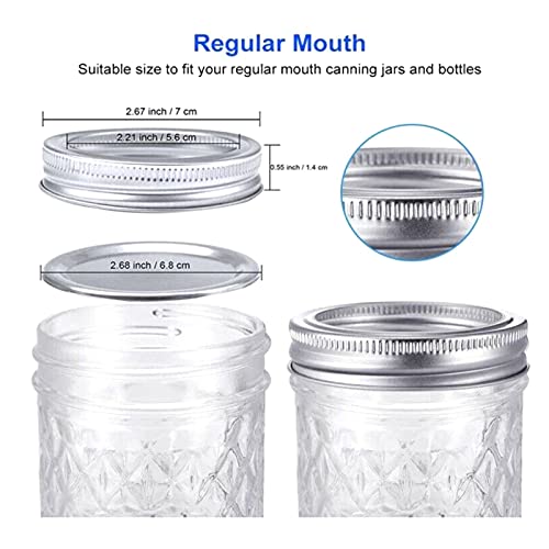Homesen armazenamento de alimentos 48PCS Canning Tampas and Bands for Regular Mouth 70mm Jar Rings S