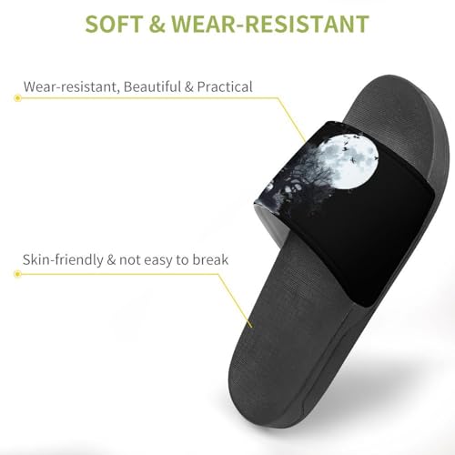 Full Moon Flock Of Birds Tree House Sandals Non-Slip Bathroom Slippers Beach Summer Shoes for Men Women3