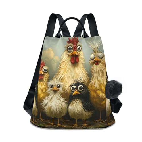 Sac à dos pour femme à motif poules compagnon idéal pour vos balades en nature et voyages