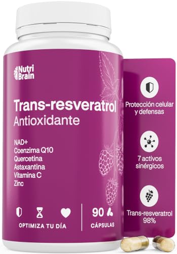 Resveratrol, NAD+, Coenzima Q10, Zinc y Astaxantina - 90 Cápsulas, 3 Meses