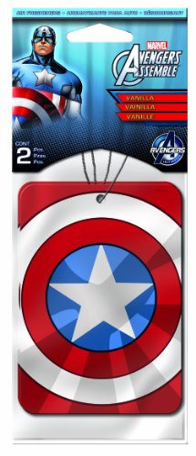Plasticolor 005492R01 Paper Air Freshener Vanillaroma Scent Marvel Captain America Design
