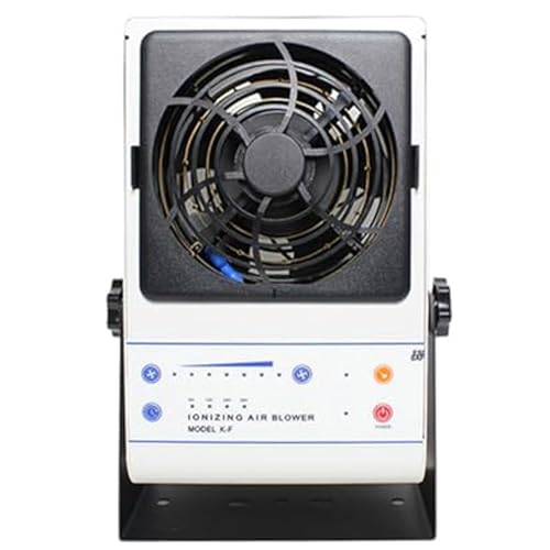 Ventilador ionizador antiestático de Alta eficiencia, eliminador de Ventilador de Escritorio ionizador con 45-110 CFM, área de Flujo de Aire 30 x 60 cm, eliminación de Polvo y eliminación de estática
