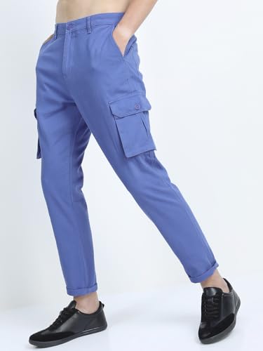 Image of Highlander Men's Tapered Fit Cargo Trousers| Stylish & Comfortable for Casual, Travel & Active Wear | Trouser for Men | Men Trousersn