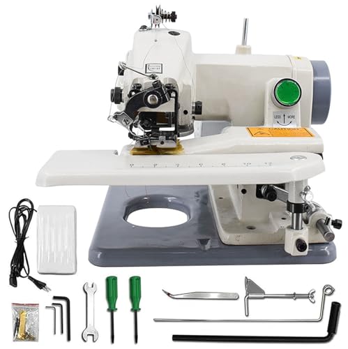 Máquina de coser de punto ciego, máquina de dobladillo portátil de alta velocidad de 1200 RPM para dobladillo y puños de ropa sin costuras, con pedal de pie