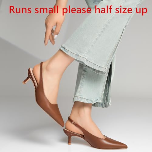 Kitten Heels for Women Closed Pointed Toe Kitty Slingback Dressy Low Heeled Pumps Fashion Casual Herls Bridal Dress Shoes4