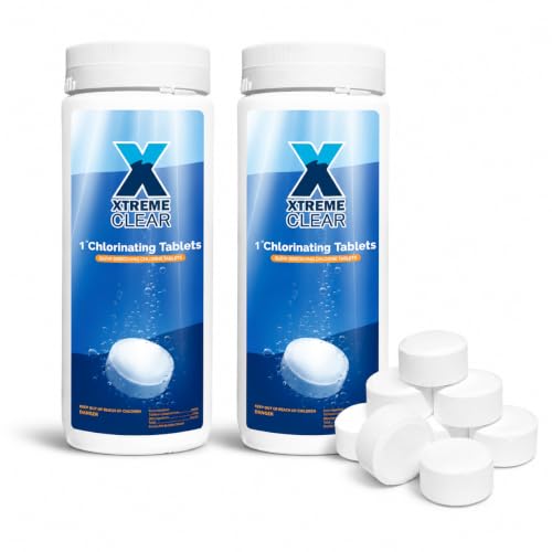 Image of XtremeClear 1 inch Chlorine Tablet 2-Pack, Pool, Hot Tubs & Spa Sanitizer 3 Lbs